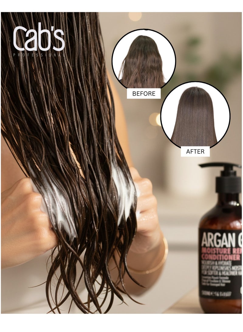 Cab's Argan Oil Moisture Repair Conditioner 500ml(16.9 Fl Oz) Paraben & Sulfate Free For All Hair Types - Image 4